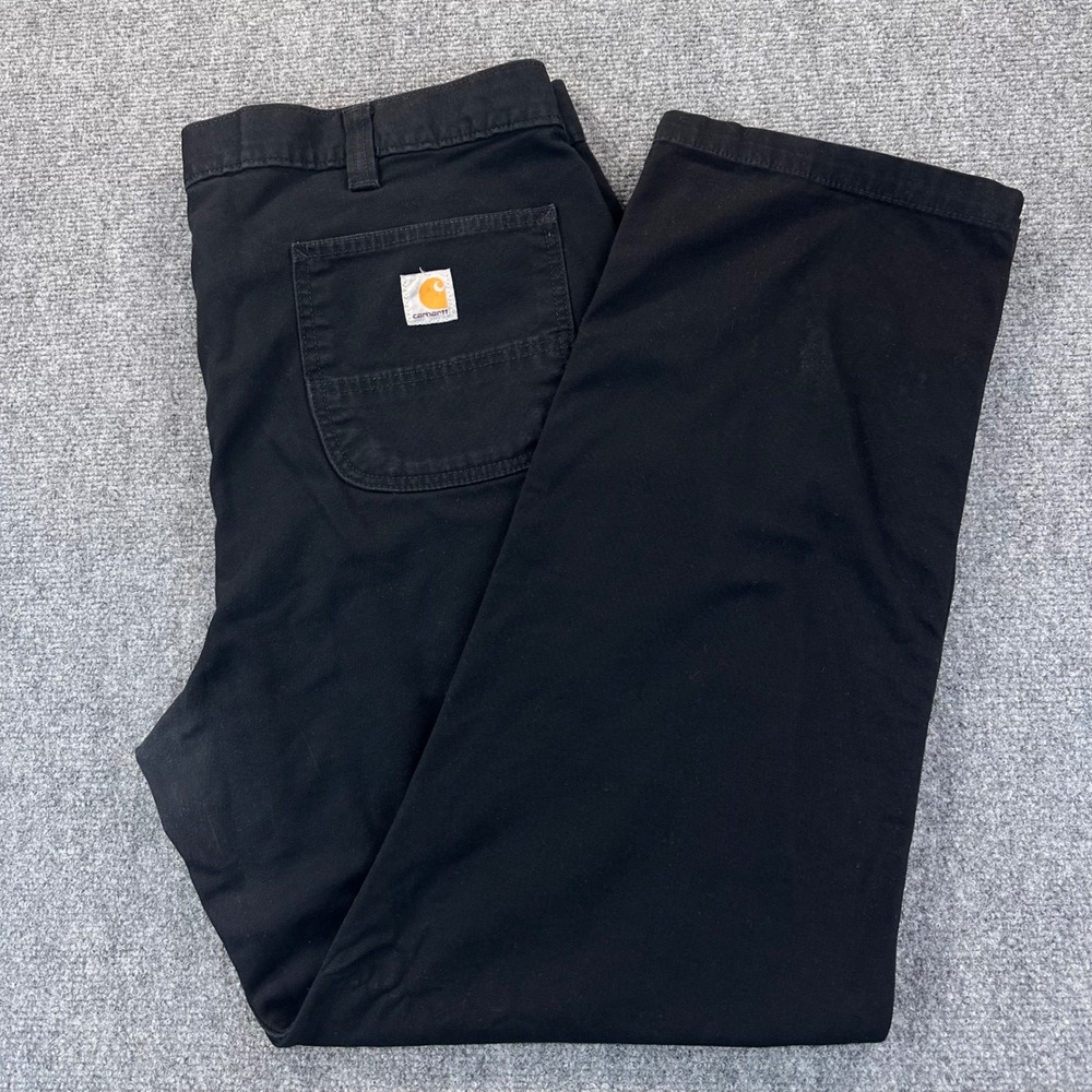 Carhartt Men's Black Work Pants - Durable Canvas Trousers